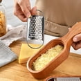 thumbnail image 3 of Ensemble de Râpes à Fromage à Manche en Bois avec 3 Lames Interchangeables, Râpes en Tambour en Acier Inoxydable pour Parmesan, Ail et Légumes, Conception Sans Dégâts avec Récupérateur en Bois Ba, 3 of 3