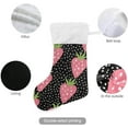 thumbnail image 3 of GZHJMY Strawberry Christmas Stocking, Personalized Large Candy Stocking Hanging Gift, Xmas Stockings Decoration for Family Holiday Party Ornaments Decor Fireplace, 3 of 7