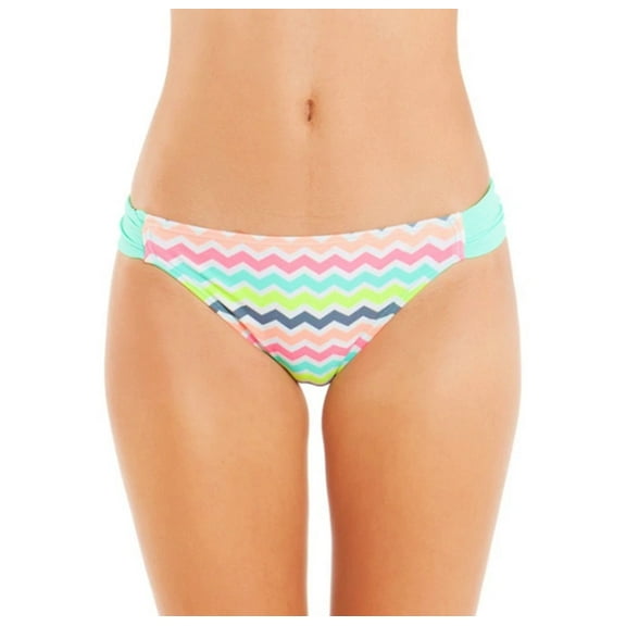 Malibu Zig Zag Hipster Shirred Bikini Bottom Swimsuit Juniors' Women's Small