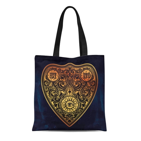 SIDONKU Canvas Tote Bag Vintage Magic Ouija Board Oracle Antique Boho Chic Halloween Reusable Shoulder Grocery Shopping Bags Handbag