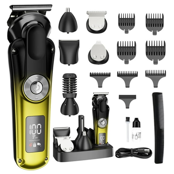 Juyafio New Upgrade 6-in-1 Beard Trimmer for Men,Hair Clippers Kit,Beard Trimmer for Men/Electric Razor,Body Hair Trimmer,Nose Hair Groomer,Cordless Precision Shave Kit,Waterproof USB Rechargeable