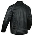 thumbnail image 3 of Men's SHADOW Motorcycle Distressed Cowhide Leather Armor Black Jacket Biker XXL, 3 of 5