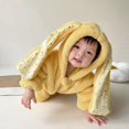 thumbnail image 4 of Kids Animal Costumes Fuzzy Baby Easter Bunny Romper Long Ear Rabbit Hoodie Romper Jumpsuit with Zipper, 4 of 9