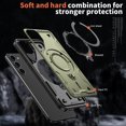 thumbnail image 3 of Compatible with Samsung Galaxy S23 Case, Hybrid Slim Phone Cases Fit for Samsung Galaxy S23, Compatible with MagSafe Magnetic Ring Stand Rugged Case, Shockproof Protective, Olivegreen, 3 of 5