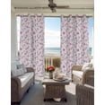 thumbnail image 4 of Blackout Curtains for Bedroom, Pink Spring Floral Room Darkening Window Drapes for Living Room, Summer Botanical Elegant Thermal Insulated Grommet Curtains, 42x54 inch, 2 Panels, 4 of 9