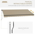 thumbnail image 4 of Outsunny 13' x 10' Retractable Awning Sunshade Shelter with Manual Crank Handle, Beige, 4 of 10