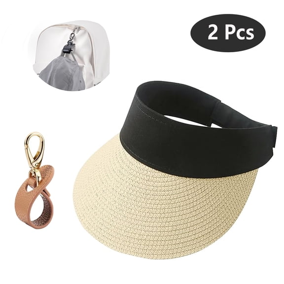 SkyAuks Beach Hats for Women with Hat Clip, Large Brim Foldable Floppy Cap, Beige