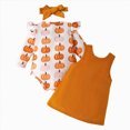thumbnail image 4 of zuwimk Baby Girl Clothes Newborn Infant Outfit Ruffle Romper and Pants Clothing Sets for Fall Spring(6-9 Months,Orange), 4 of 8