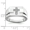 thumbnail image 4 of Sterling Silver Rhodium Diam. Cross Signet Ring QR6472, 4 of 6