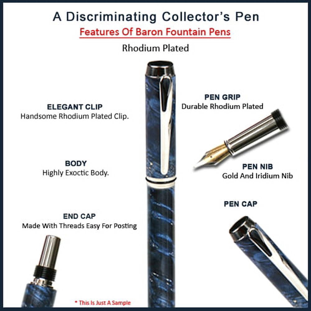 Baron Fountain Pen - Green Maple Burl