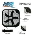 thumbnail image 2 of Seasons Comfort 20 Inch Box Fan, 3 Speeds, Built-In Handle, Quiet, ETL - FBX20, 2 of 11