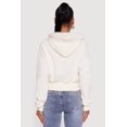 thumbnail image 5 of Women's Faux Fur Trim Zip Front Hoodie with Pom Poms, 5 of 5
