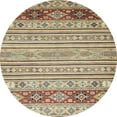 thumbnail image 1 of Ahgly Company Machine Washable Indoor Round Abstract Brown Gold Area Rugs, 8' Round, 1 of 7