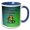 Blue/White, variant on 3drose, on the Second Day of Christmas Two Turtle Doves, 15oz Two-tone Green Mug