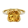 thumbnail image 2 of Mauli Jewels Engagement Rings for Women 2.25 Carat Cushion Shape Citrine Diamond Ring 4 prong 10K Yellow Gold, 2 of 7