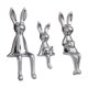 thumbnail image 1 of 3x Estatuas Familia Conejito Figura Cerámica Figuras Animales Adorno Coleccionable para Plata, 1 of 9