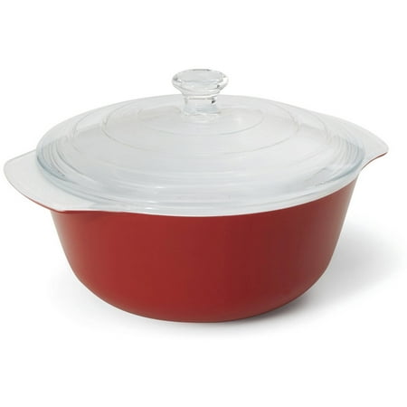 Green Bean Casserole Dish - Creo SmartGlass Shanghai Dark Red Covered Casserole Dish, Dark Red