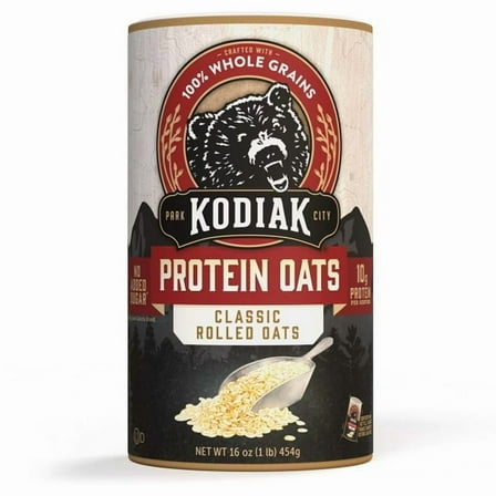 Kodiak Protein-Packed Classic Rolled Oats, 16 oz Canister pack of 2