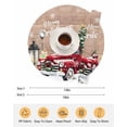 thumbnail image 6 of 13 Inch Round Placemats Set of 6, Red Truck Christmas Non Slip Heat Insulation PP Table Mats, Xmas Tree Snowflake Gifts Winter Wooden Washable Place Mats for Kitchen Dining Party Table Decor, 6 of 7