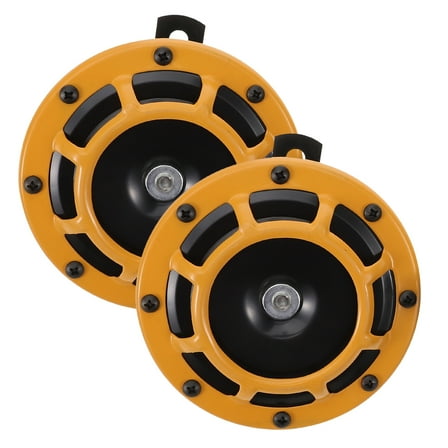 Loud Car Air Horn for Trucks and Motorcycles Made of Aluminium Alloy Yellow Color Easy Installation 2 Pcs