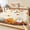 Beige, Brown, variant on Cal.King Size Fitted Sheet Set - Fall Pumpkins 3 Piece Bedding Sets 16" Deep Pocket Fitted Sheet with 2 Pillowcases, Thanksgiving Autumn Harvest Maple Leaves Brushed Microfiber Hotel Bed Sheets