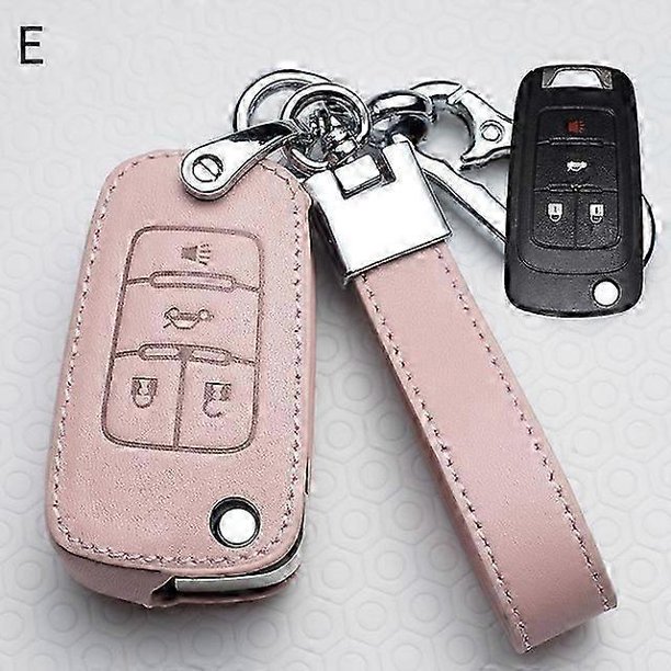 Leather 2/3/4/5 Buttons Pink Car Key Case Cover for Chevrolet Camaro Cruze Malibu Spark Bolt Equinox Sonic Trax Volt