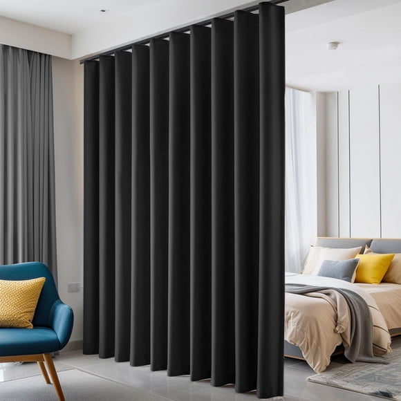 Cortinas separadoras de ambientes Hoeflife Blackout para techo, color negro