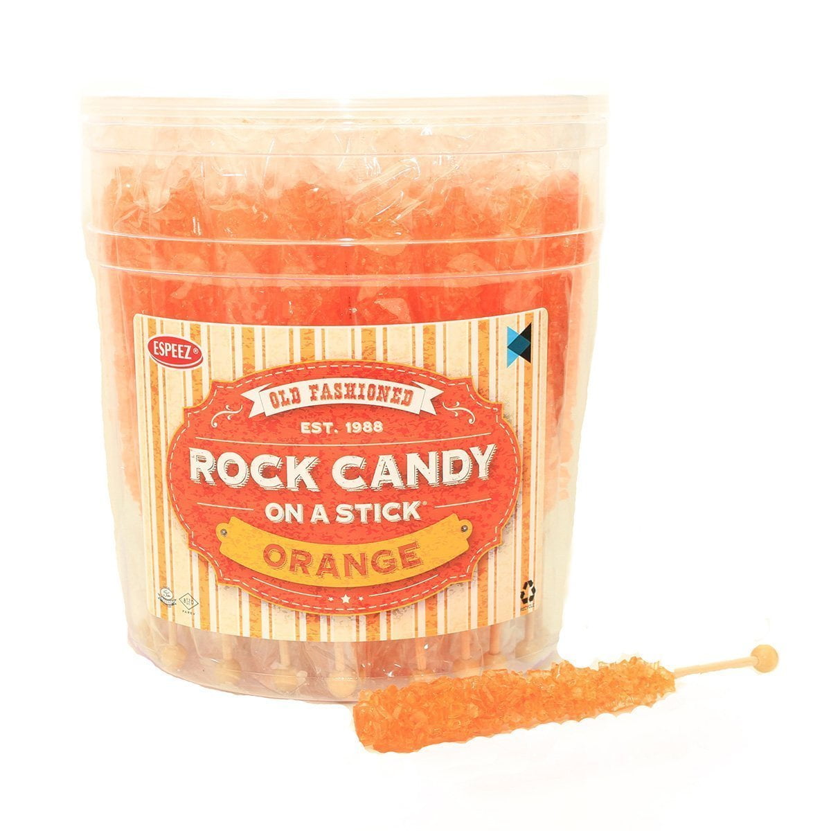 Extra Large Rock Candy Sticks 48 Orange Rock Candy Sticks
