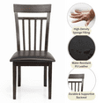 thumbnail image 5 of 3 Piece Dining Table Set, 2 Classic Style Solid Wood Warm Chairs with Pedestal Round Dining Table, Kitchen Room Set, Espresso Color w PU Leather Cushions, 5 of 8