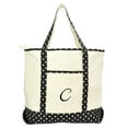 thumbnail image 2 of DALIX Personalized Shopping Tote Bag Monogram Black Star Ballent Zippered Letter- C, 2 of 8
