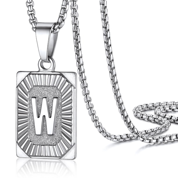 Collar con colgante inicial PROSTEEL Acero inoxidable letra W Nombre de Amor Personalizado