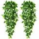 thumbnail image 1 of Paquete de 2 plantas artificiales colgantes de 4 pies, hojas de hiedra falsas para bodas, paredes, hogar, habitaciones, patios, interiores, exteriores, estantes, oficinas, decoración (sin cestas) Rojo Verde Cocina, Decoración y Otros, 1 of 5