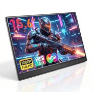 15.6" Portable Monitor 1080P FHD IPS 60Hz, USB-C HDMI External Monitor, Ultra-Slim Second Screen for Laptop, PC, Mac, Phone, PS5, Xbox & Switch