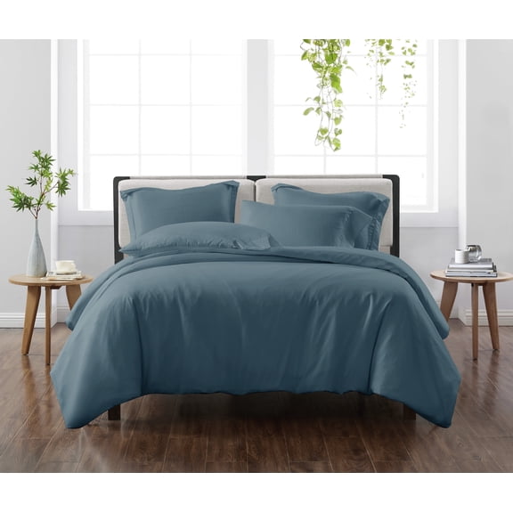 Cannon Heritage Solid 2-Piece Twin XL Duvet Set in Dark Blue, Polyester , Adult, All Season, OEKO-TEX Certified