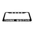 thumbnail image 2 of Sloboki Think Pawsitive Paw Cat Dog License Plate Frame Universal Aluminum Metal Car Tag Holders Cars Decor, 2 of 5