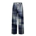thumbnail image 5 of JGNGSHN Men’s Lounge Pajama Pants, Classic Plaid Cotton Sleepwear with Drawstring and Elastic Waist, Loose Fit Straight Leg, 5 of 7