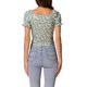thumbnail image 3 of INSPIRAR CHIC Blusa de campesina floral con ajuste ceñido y smock para mujer en verde menta XS, 3 of 6