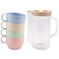 thumbnail image 4 of 5Pcs Camping Cups Plastic Set with Handle Lightweight Breakfast Cups Reusable Mug, 4 of 5