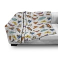 thumbnail image 3 of Butterflies Soft Flannel Fleece Throw Blanket, Assortment of Colorful Beetles and Moths Flying Creatures Insects Tropical, Cozy Plush for Indoor and Outdoor Use, 50" x 70", Multicolor, by Ambesonne, 3 of 6