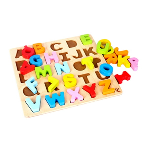Hape Alphabet Blocks Learning Puzzle | Letras de madera ABC Colorido Puzzle Educational Toy Hape Hape
