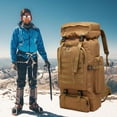thumbnail image 3 of Mochila impermeable de 80 l para entrenamiento al aire libre, senderismo, camping, bolsa Molle (caqui) Ehuebsd Para estrenar, 3 of 9