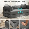 thumbnail image 6 of Garvee Convertible Sleeper Sofa Bed with Cylindrical Pillow, Corduroy Folding Mattress Couch with Fixed-Shape Frame, Floor Sofa Lounge Couch for Living Room Bedroom Lounge Studio Gray, 6 of 8