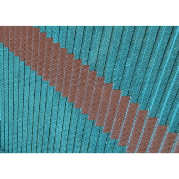 Ahgly Company Indoor Rectangle Patterned Dark Turquoise Green Area Rugs, 6' x 9'