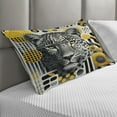 thumbnail image 2 of Ambesonne Leopard Quilted Pillowcover, Mid Century Modern Wild Cat, 36" x 20", Charcoal Grey and Mustard, 2 of 2