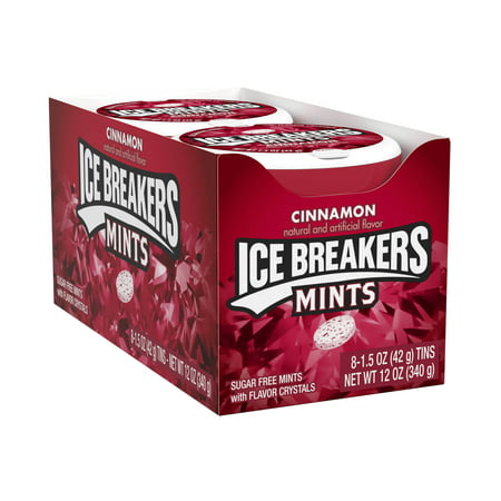 Ice Breakers, Sugar Free Cinnamon Breath Mints, 1.5 Oz, 8 (Best Ice Breakers For Dating)