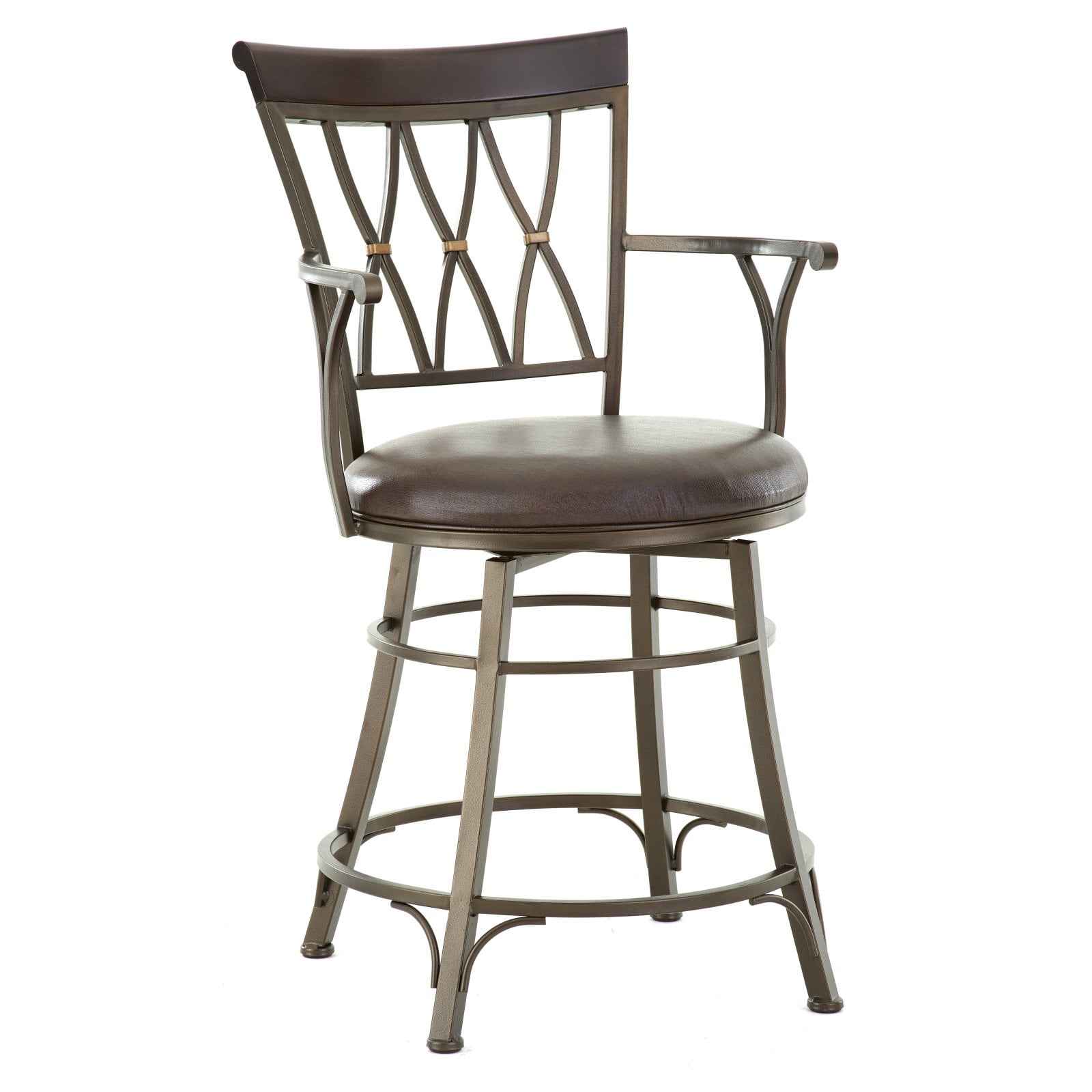 Steve Silver Bali 24 in. Jumbo Swivel Counter Stool with Armrest - Walmart.com