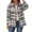 Gray, variant on Herrnalise Jackets For Women Fall And Winter Plaid Printed Long Sleeve Turn-down Collar Suit Cardigan Woolen Coat Tops Shackets For Women 2024 fall Khaki,S