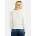 thumbnail image 3 of Free Assembly Women’s and Women's Plus Cozy Yarn Crewneck Cardigan Sweater with Long Sleeves, Midweight, Sizes XS-4X, 3 of 5