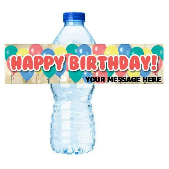 Happy Birthday Balloons Party Decoration 15ct Water Bottle Labels Stickers