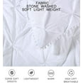 thumbnail image 5 of Chezmoi Collection Natalia 3-Piece White Pom Pom Balls Fringe Pinch Pleat Microfiber Comforter Set, King Size, 5 of 7